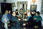 Joint birthday dinner parties - 'Madame La France's party in dining room whilst Jonathan's was in the breakfast room, January 1989.