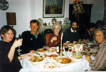Dining room: Zoë, Alan, Margaret, Ian, Mary, Brian & Jean 1987.