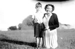Mum and me at Cahore. I'm just over from Dad's Hanham, Bristol with those short pants tied up with string..."impoverished"!