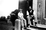 With Hanham Dad on entrance steps at Cahore.