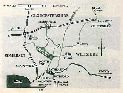 Map from the 1970 - 1992 brochure for the Mead Tea Gardens